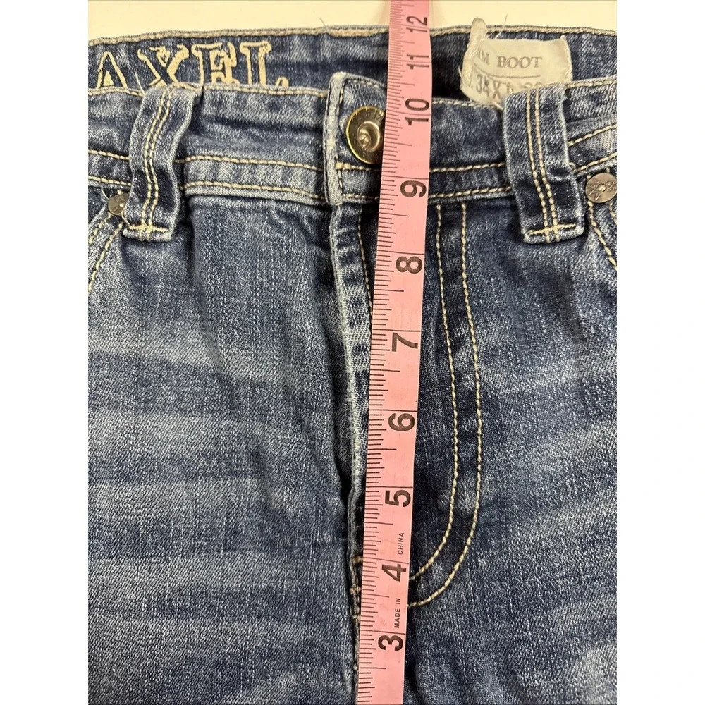 TK Axel Jeans Mens 34x30‎ Blue Slim Boot Stretch Denim Western Pocket Mid Rise